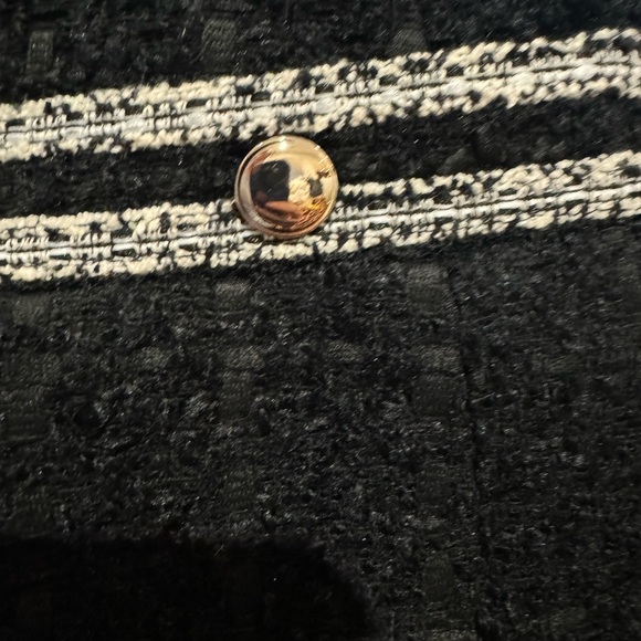 Ann Taylor Black tweed boucle pocket jacket XS 2 4 - Picture 5 of 9